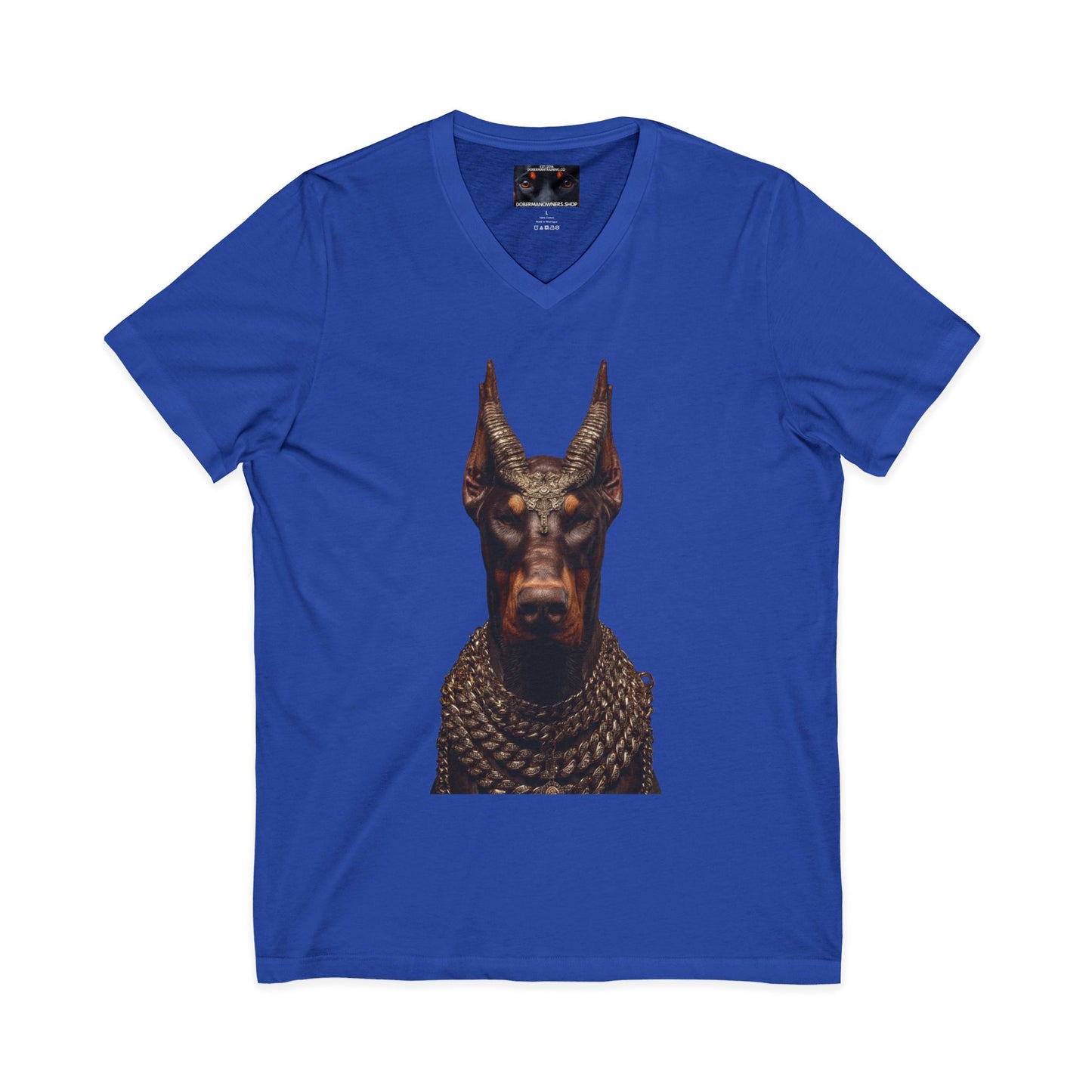 Doberman Goat 4 Private Label Unisex Jersey Short Sleeve V-Neck Tee