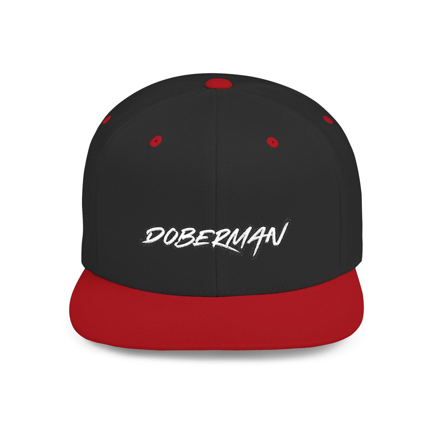 Doberman 3 Embroidered Flat Bill Snapback