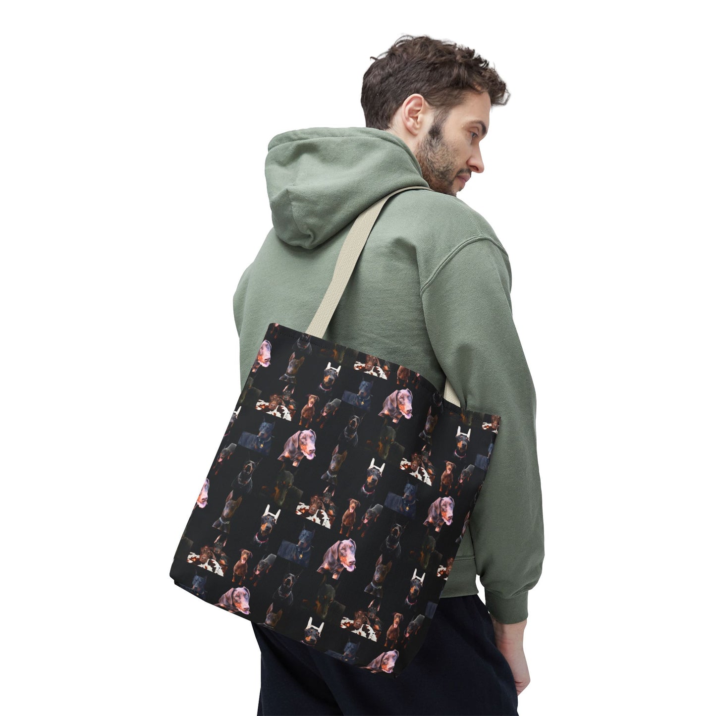Edition 10 Doberman Model Pattern Black Tote Bag