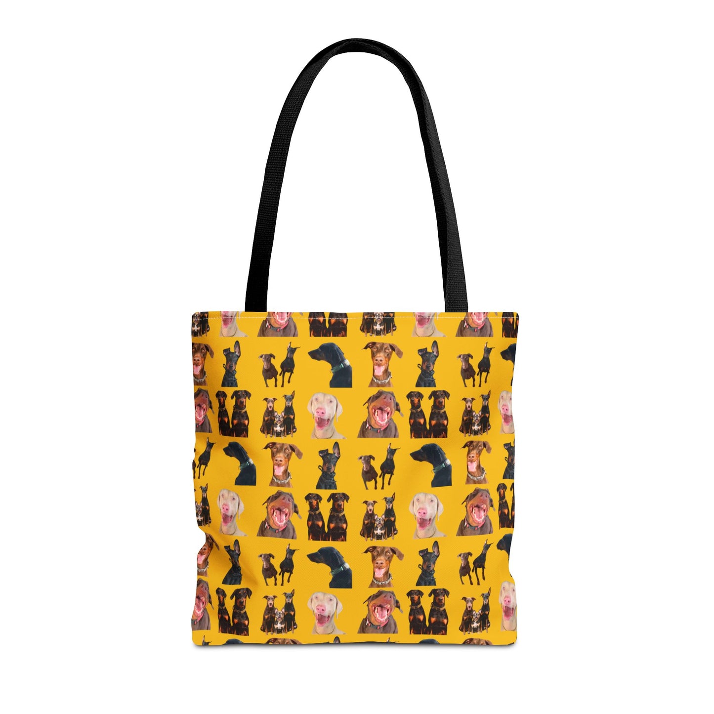 Edition 9 Doberman Model Pattern Yellow Tote Bag