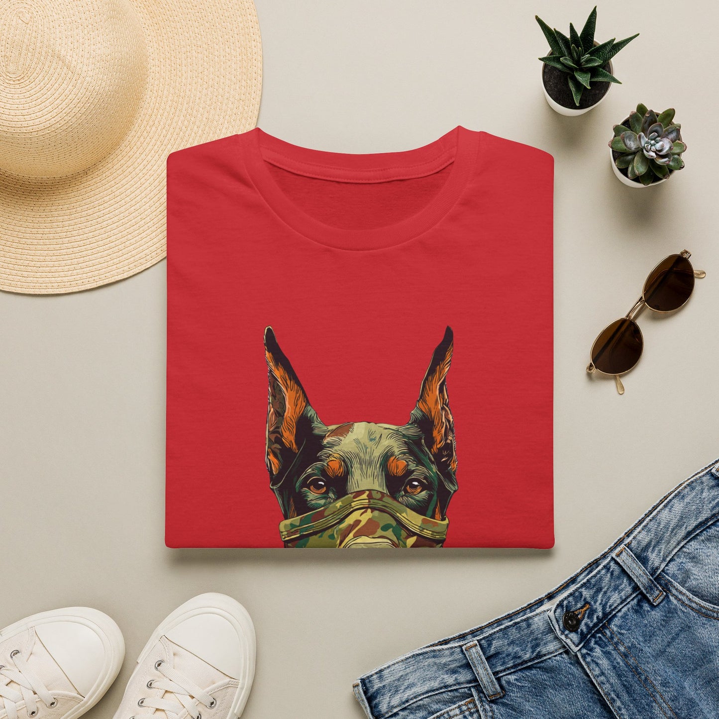 Doberman 4 Portrait T‑Shirt