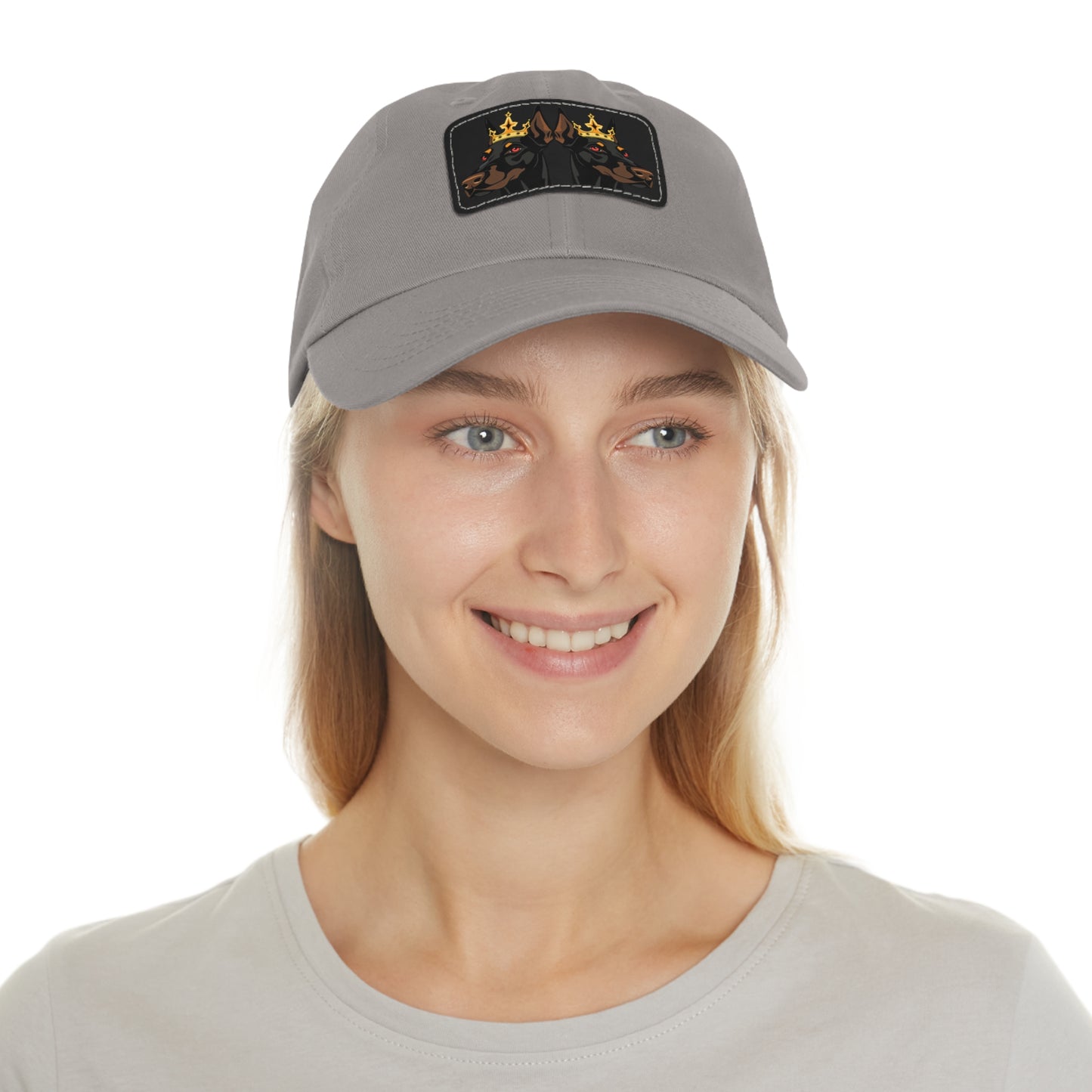 Crown 1 Dad Hat with Leather Patch (Rectangle)