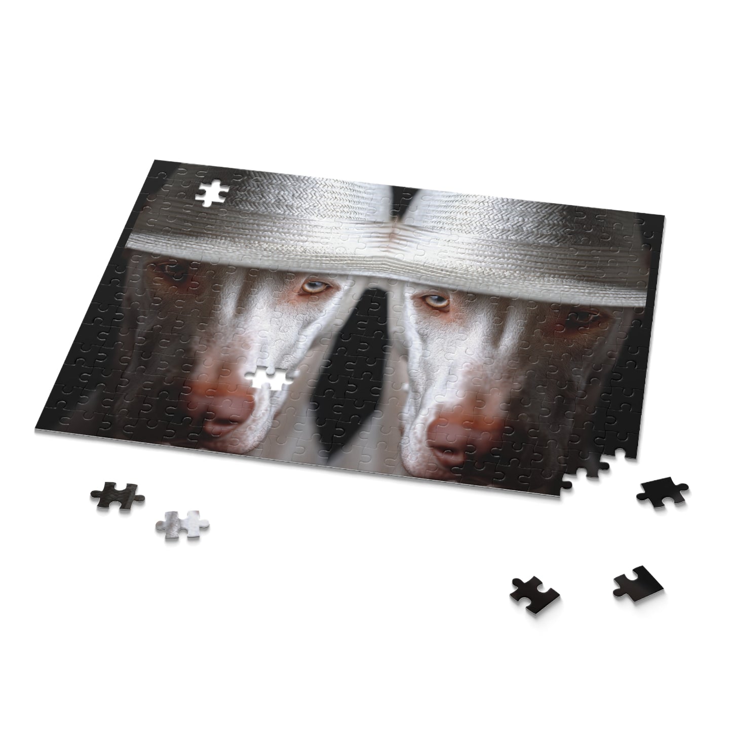 Human Mental Stimulation 4 Puzzle Black Lab Portrait Puzzle 1 Jigsaw (120/252/500 Pieces)