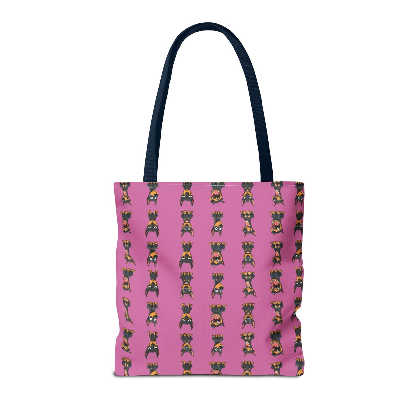 Doberman Cartoon Pattern Pink Tote Bag