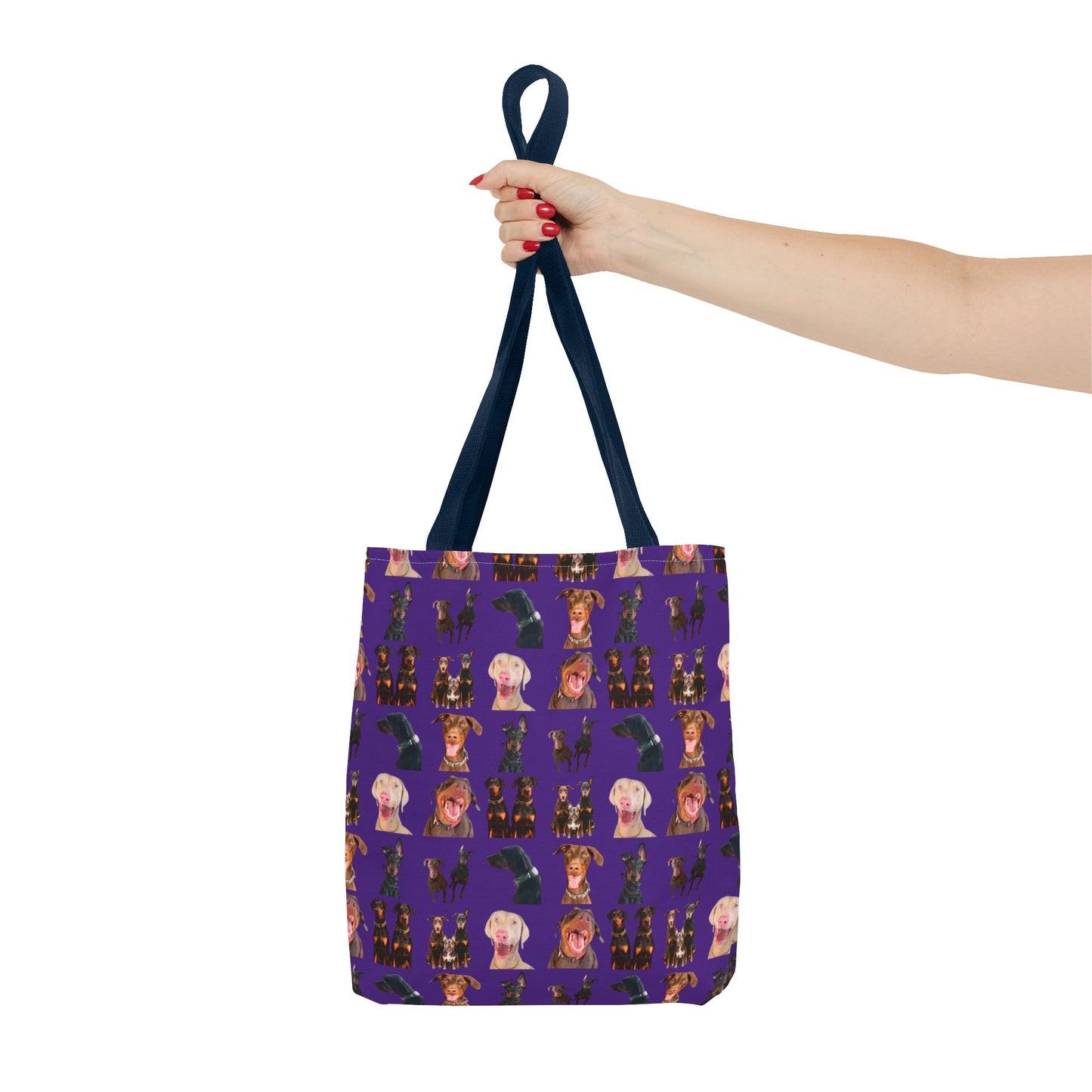 Edition 9 Doberman Model Pattern Purple Tote Bag