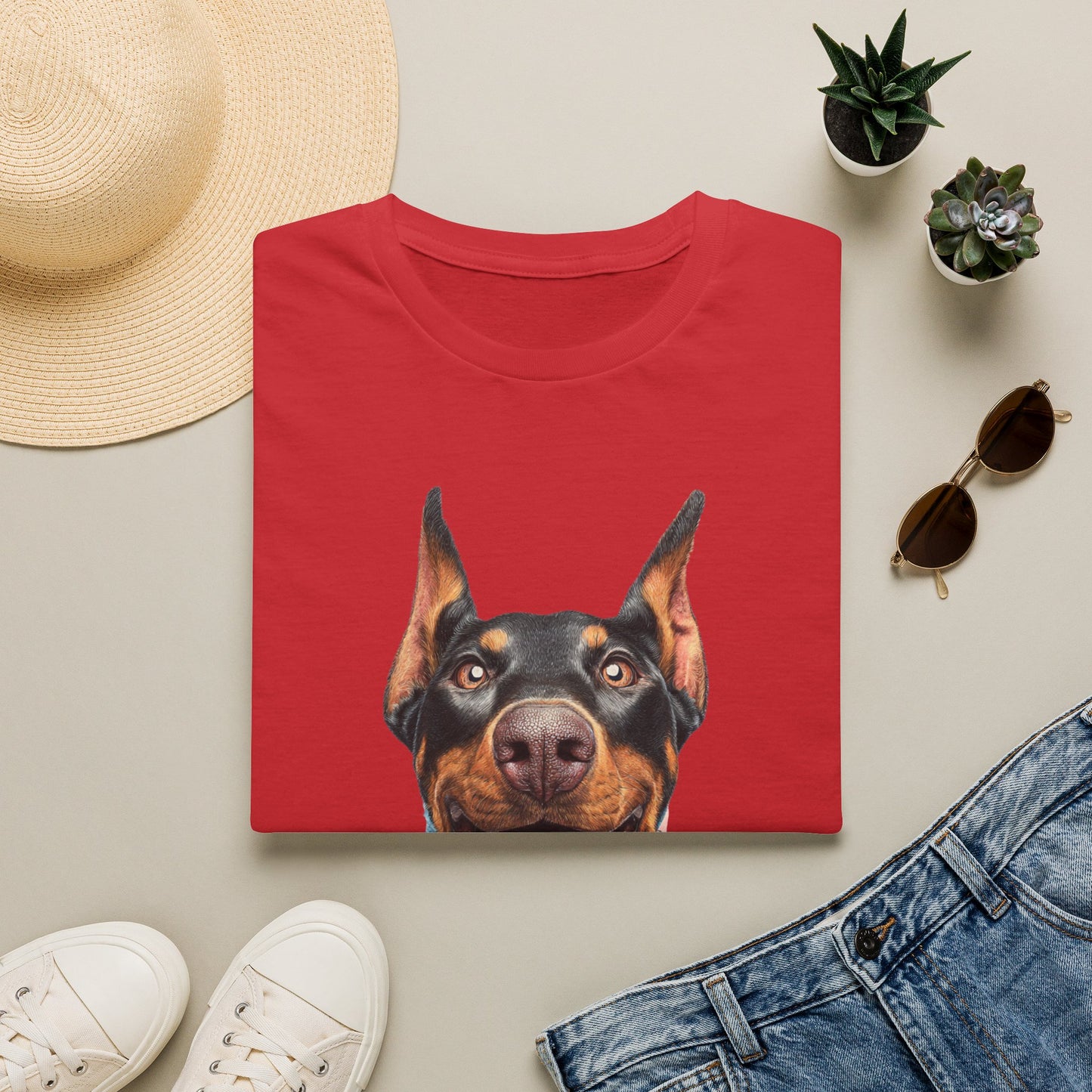 Doberman 1 Portrait T‑Shirt