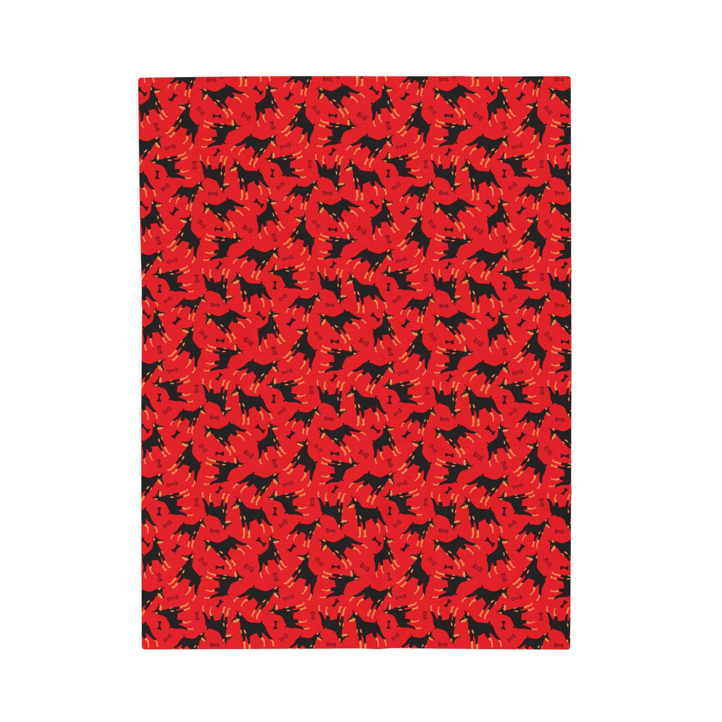 Red AOP Velveteen Plush Blanket