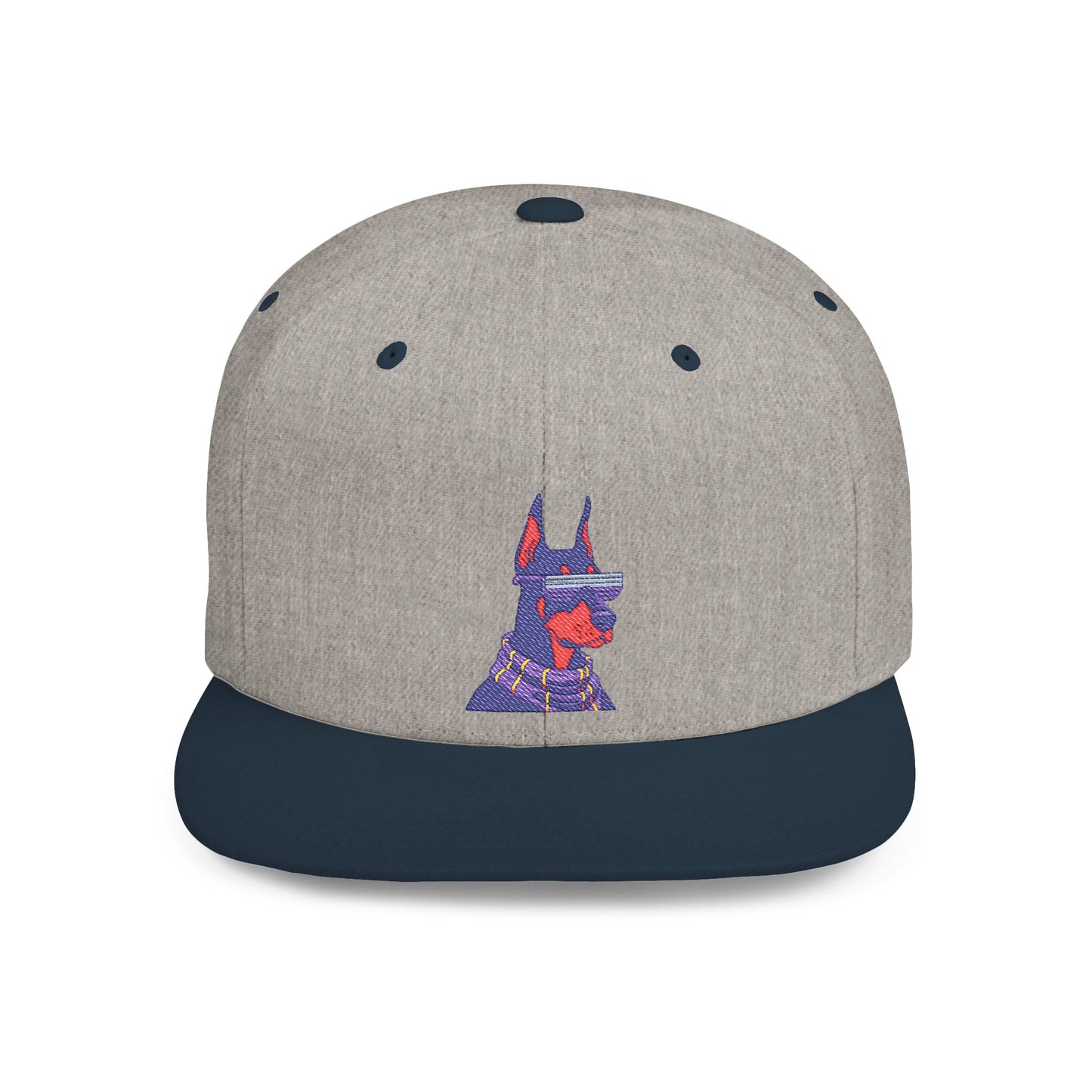 Doberman 2 Embroidered Flat Bill Snapback