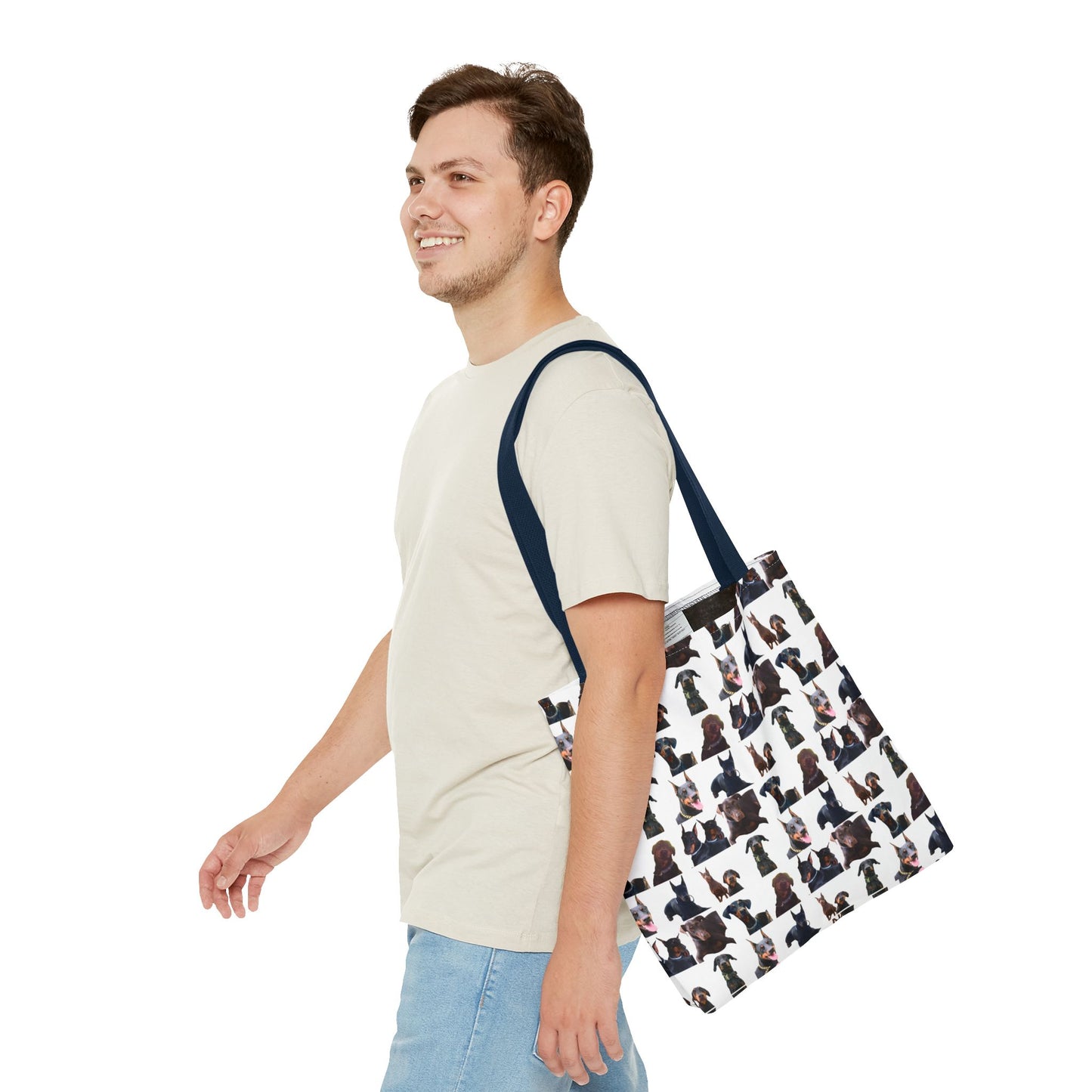 Edition 5 Doberman Model Pattern White Tote Bag