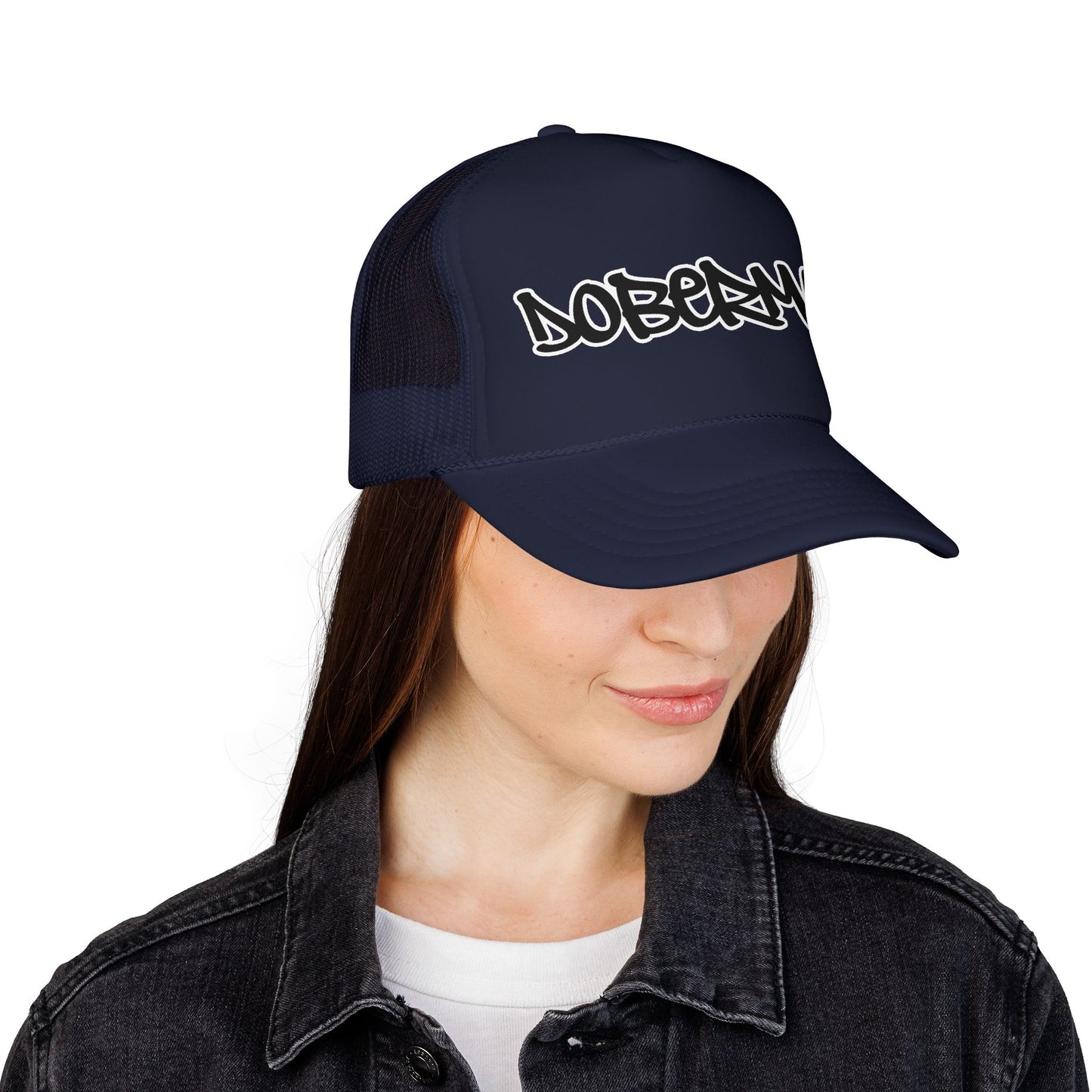 Doberman Graffiti Foam Trucker Hat Made in USA