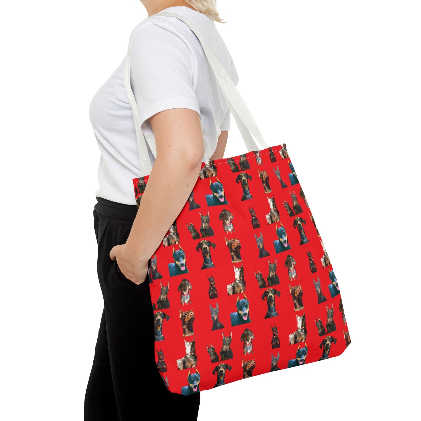 Edition 4 Doberman Model Pattern Red Tote Bag