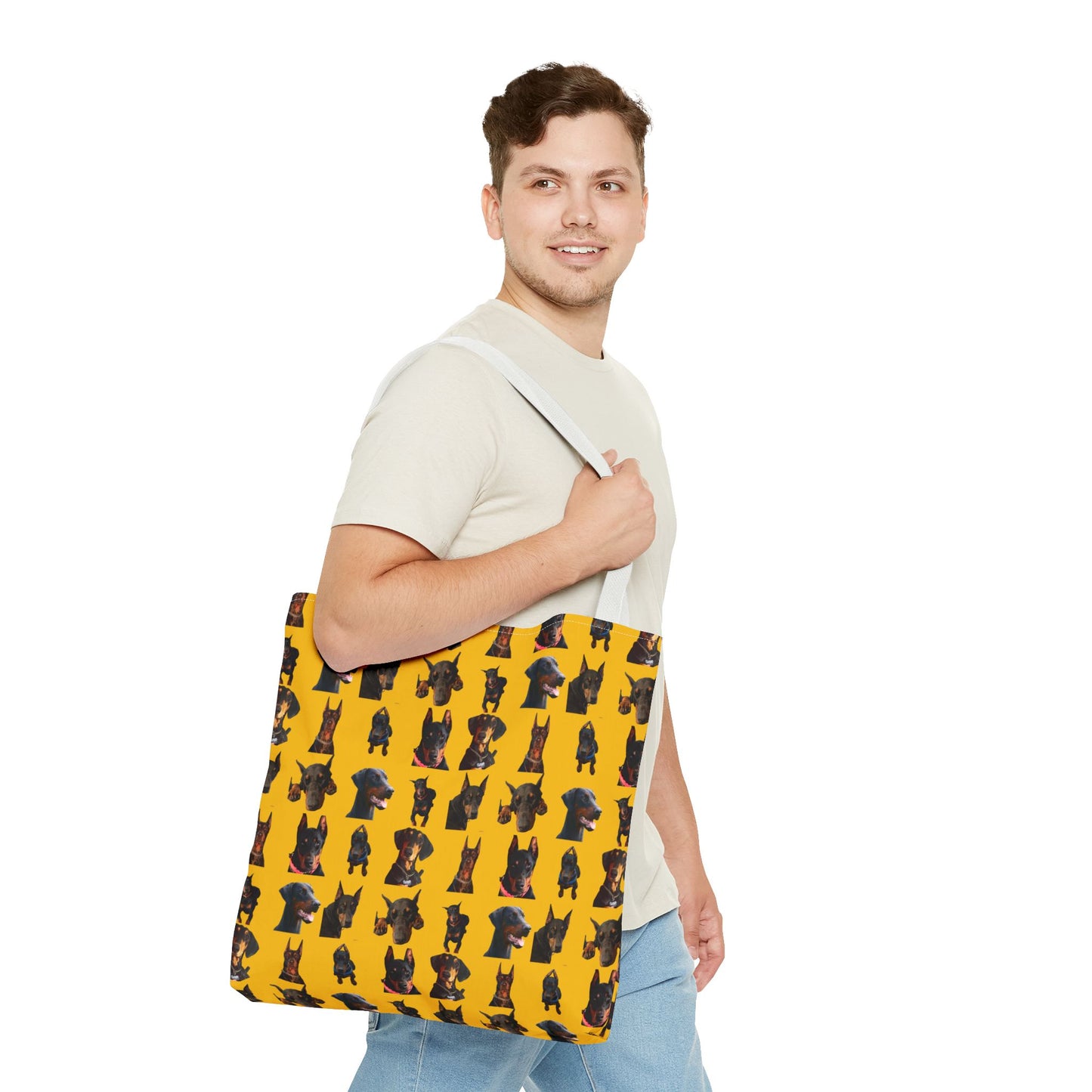 Edition 2 Doberman Model Pattern Yellow Tote Bag