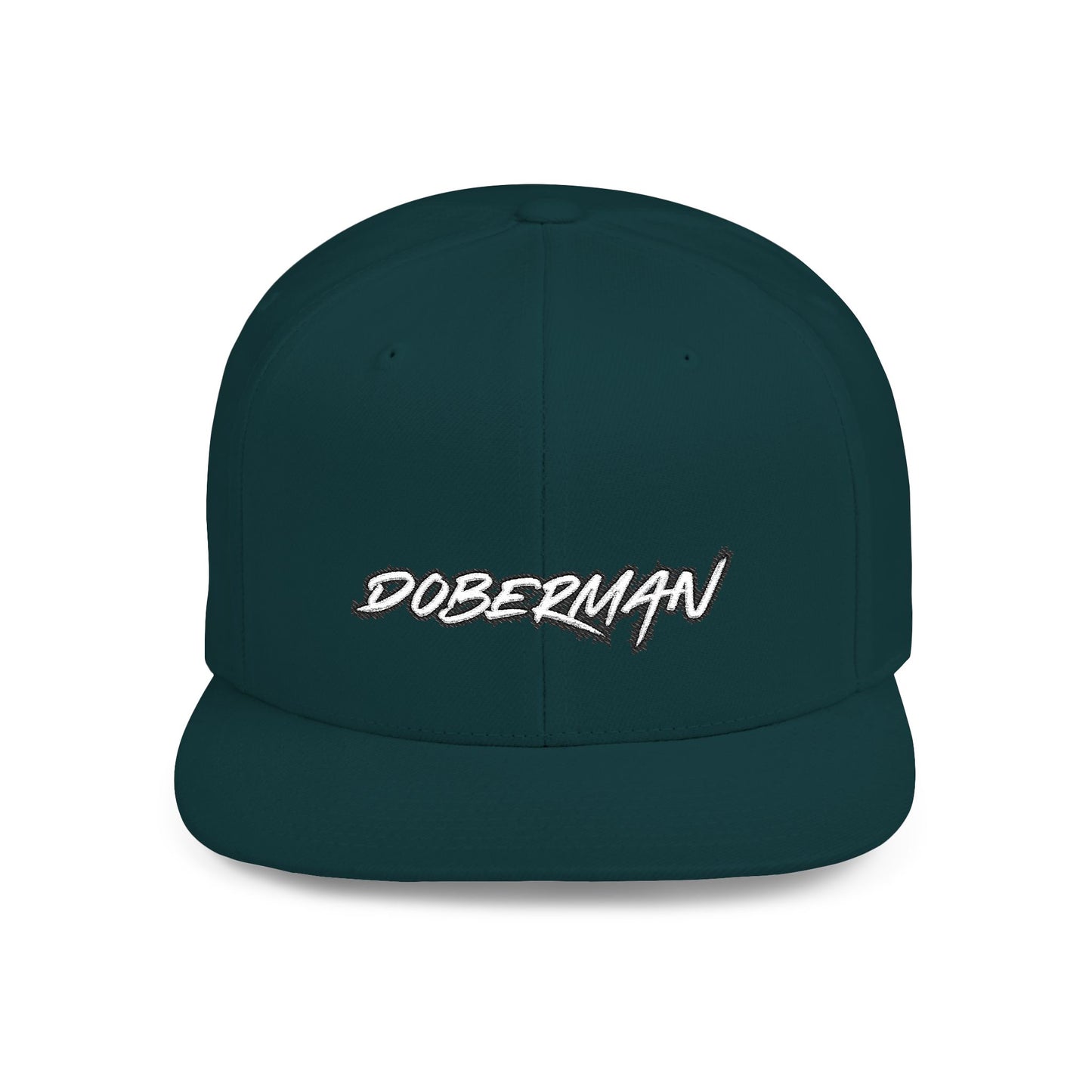 Doberman 3 Embroidered Flat Bill Snapback