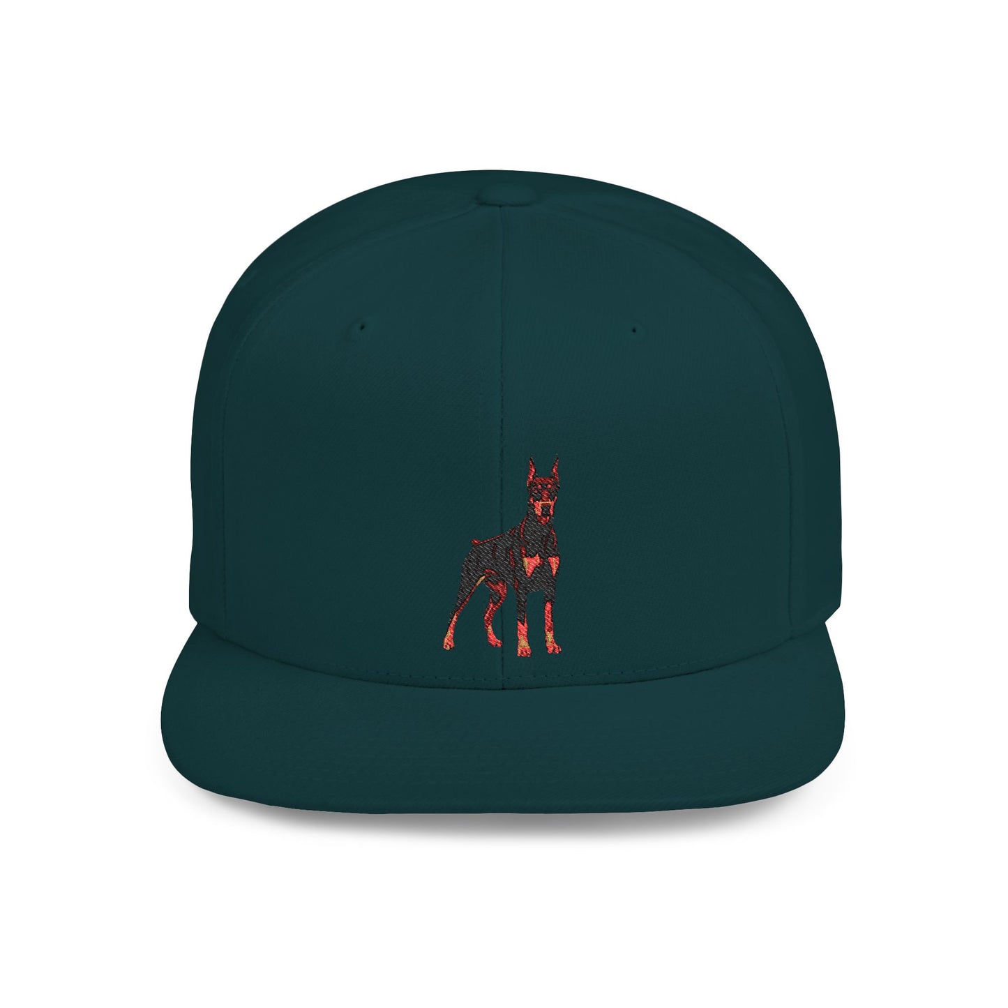 Doberman 6 Embroidered Flat Bill Snapback