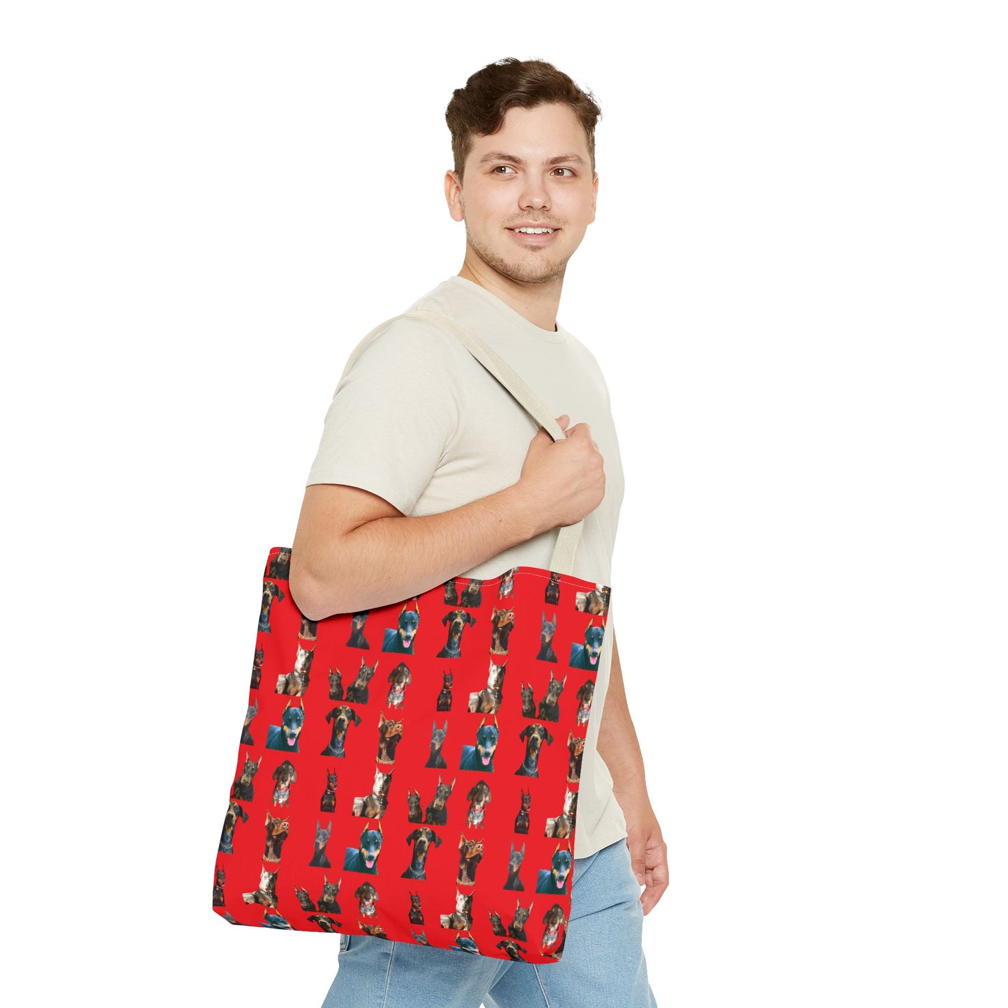 Edition 4 Doberman Model Pattern Red Tote Bag