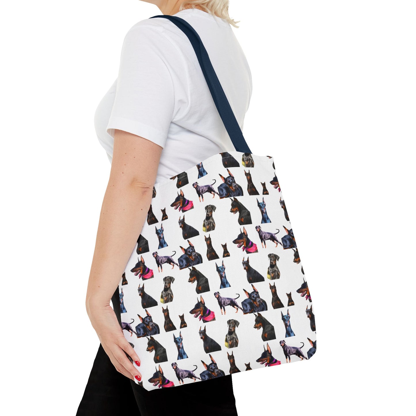 Edition 7 Doberman Model Pattern White Tote Bag