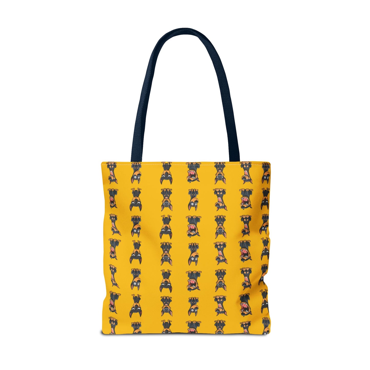 Doberman Cartoon Pattern Yellow Tote Bag