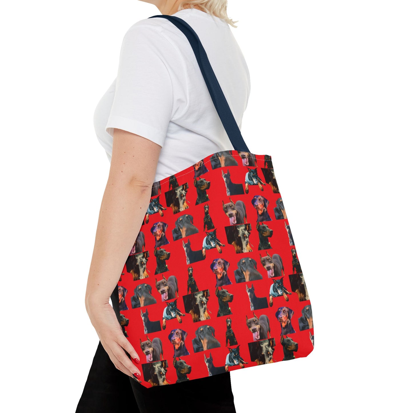 Edition 3 Doberman Model Pattern Red Tote Bag