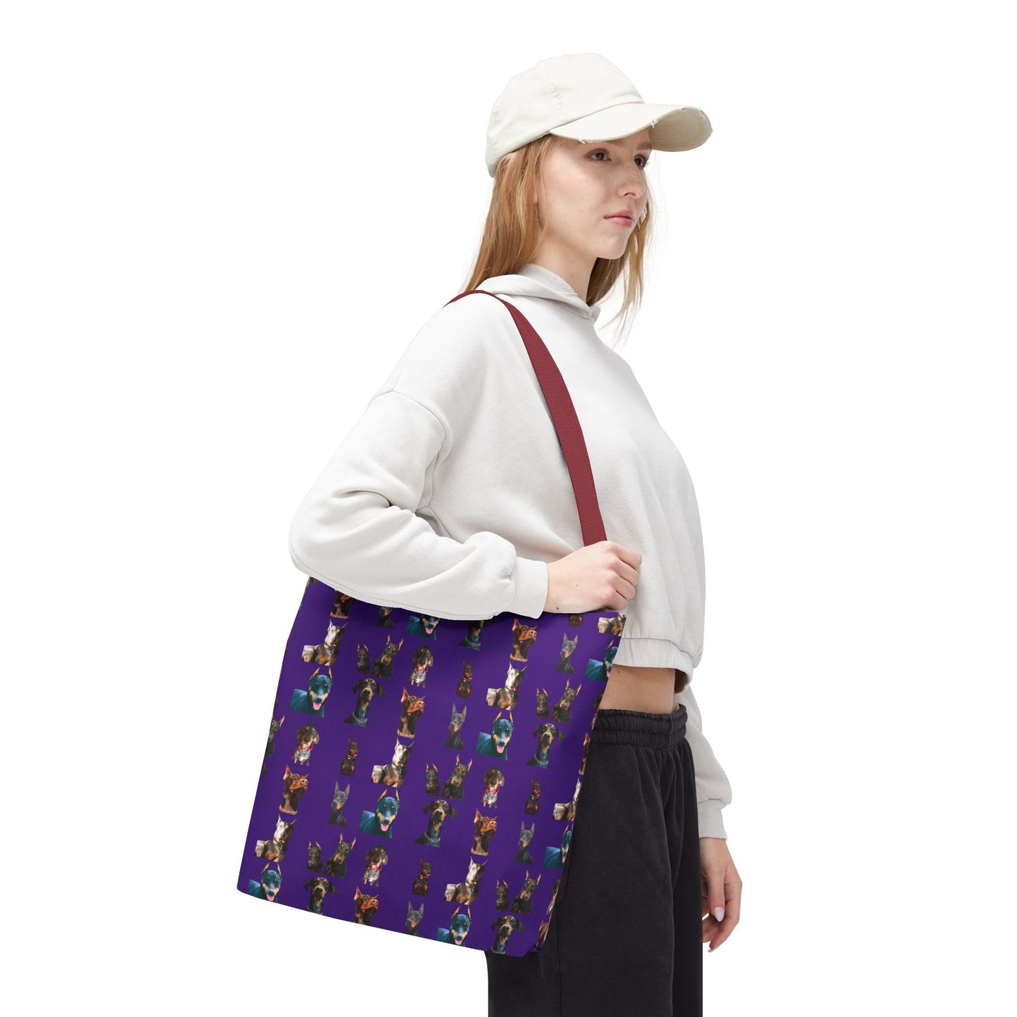 Edition 4 Doberman Model Pattern Purple Tote Bag