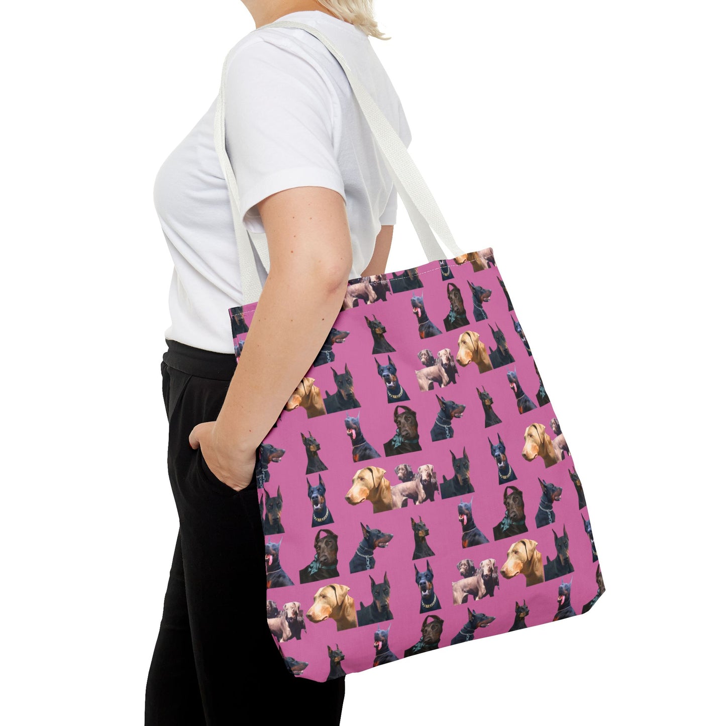 Edition 8 Doberman Model Pattern Light Pink Tote Bag