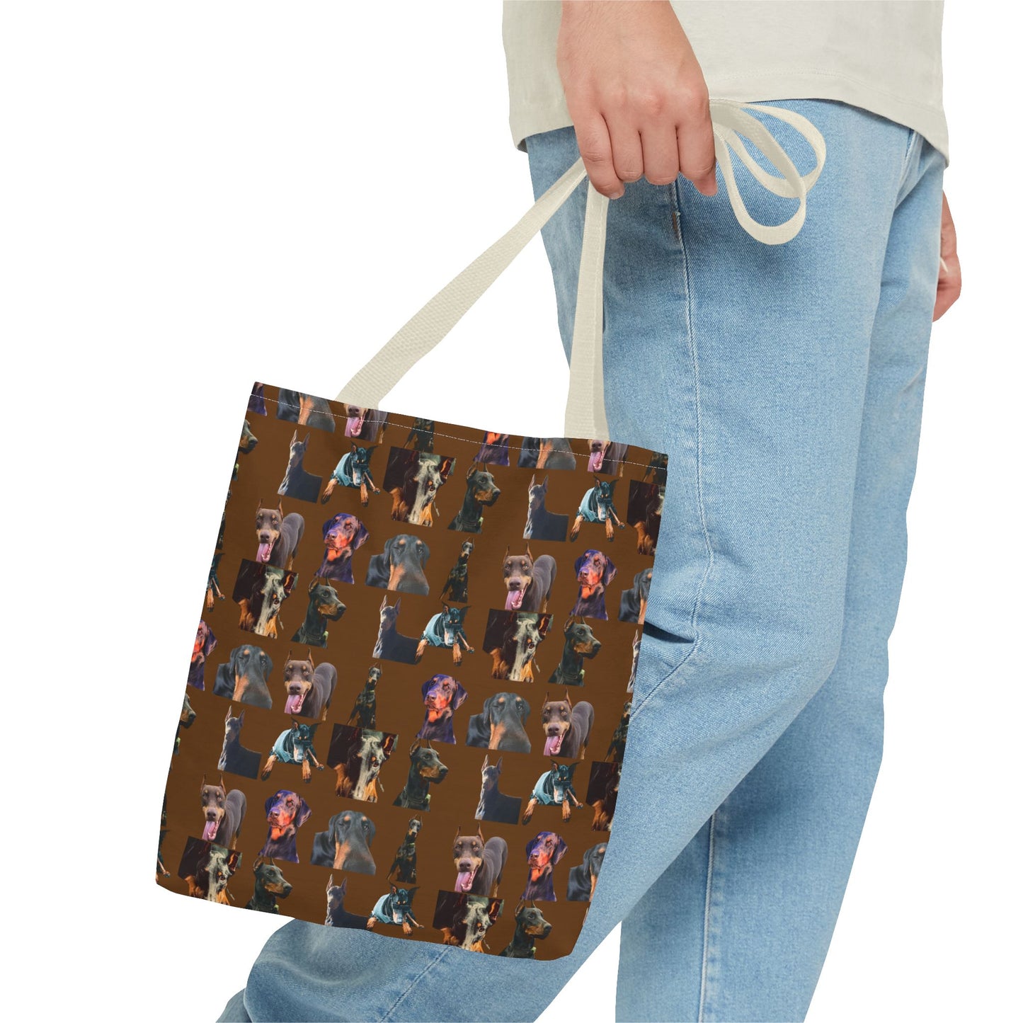 Edition 3 Doberman Model Pattern Brown Tote Bag