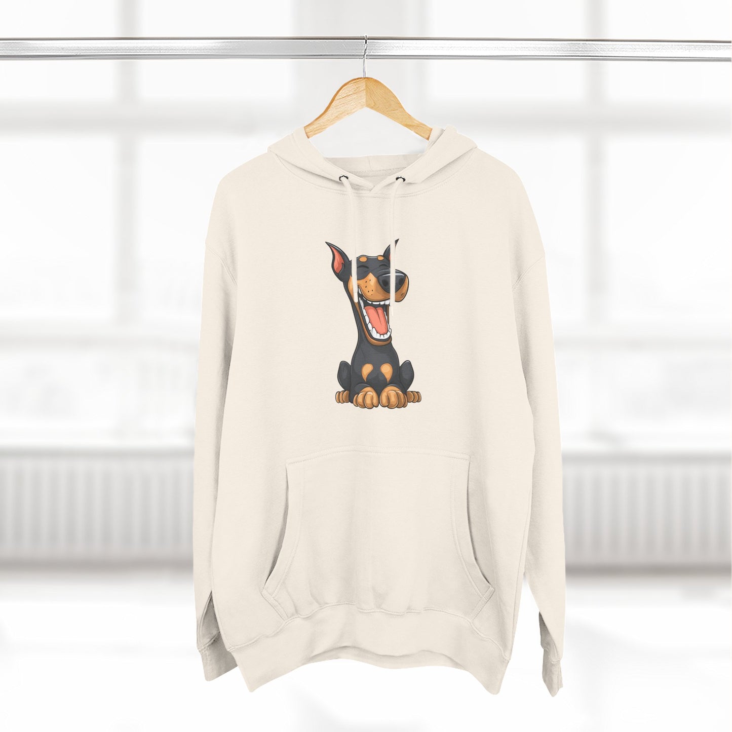 Doberman Cartoon 3 Three-Panel Fleece Hoodie