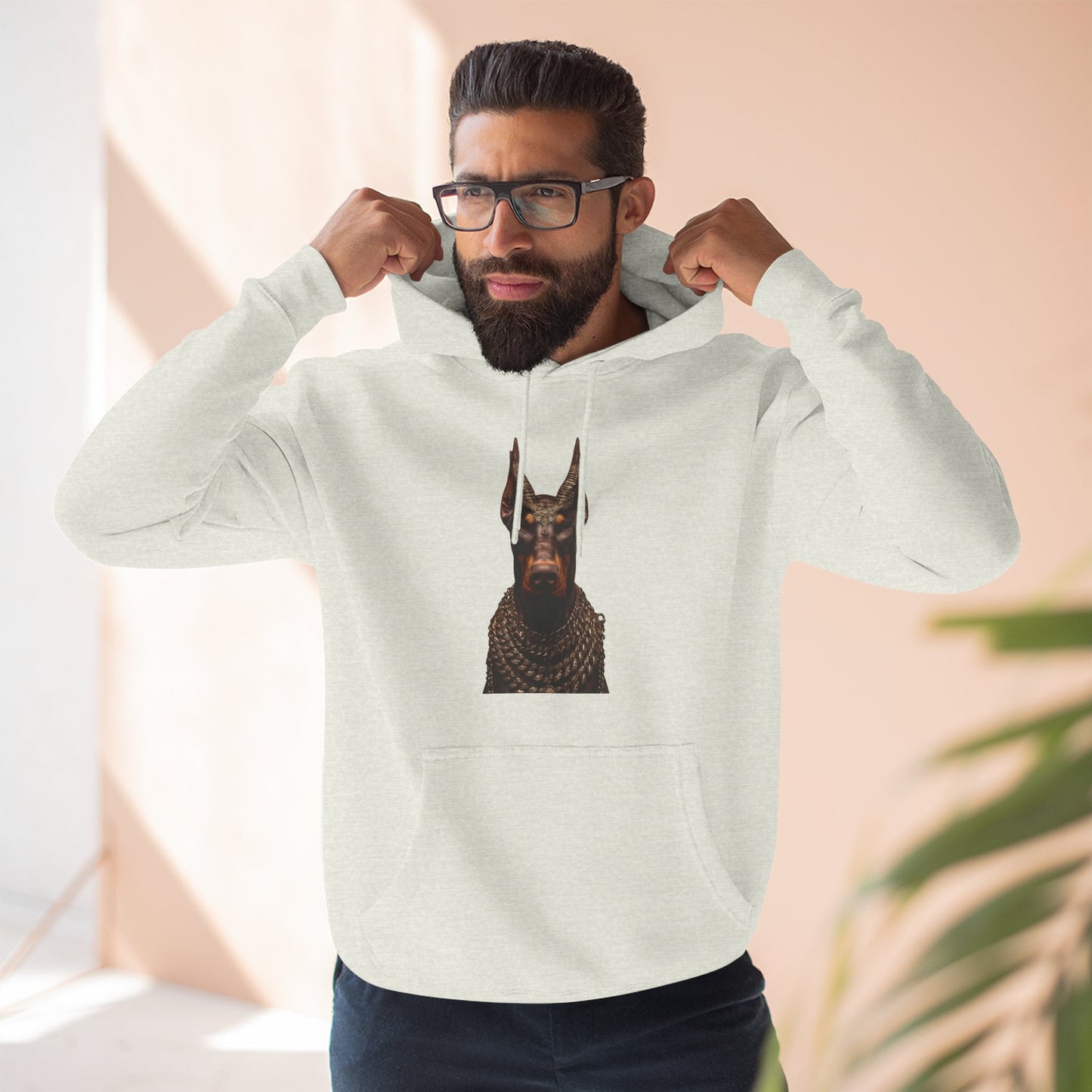 Doberman Goat 4 Fleece Hoodie