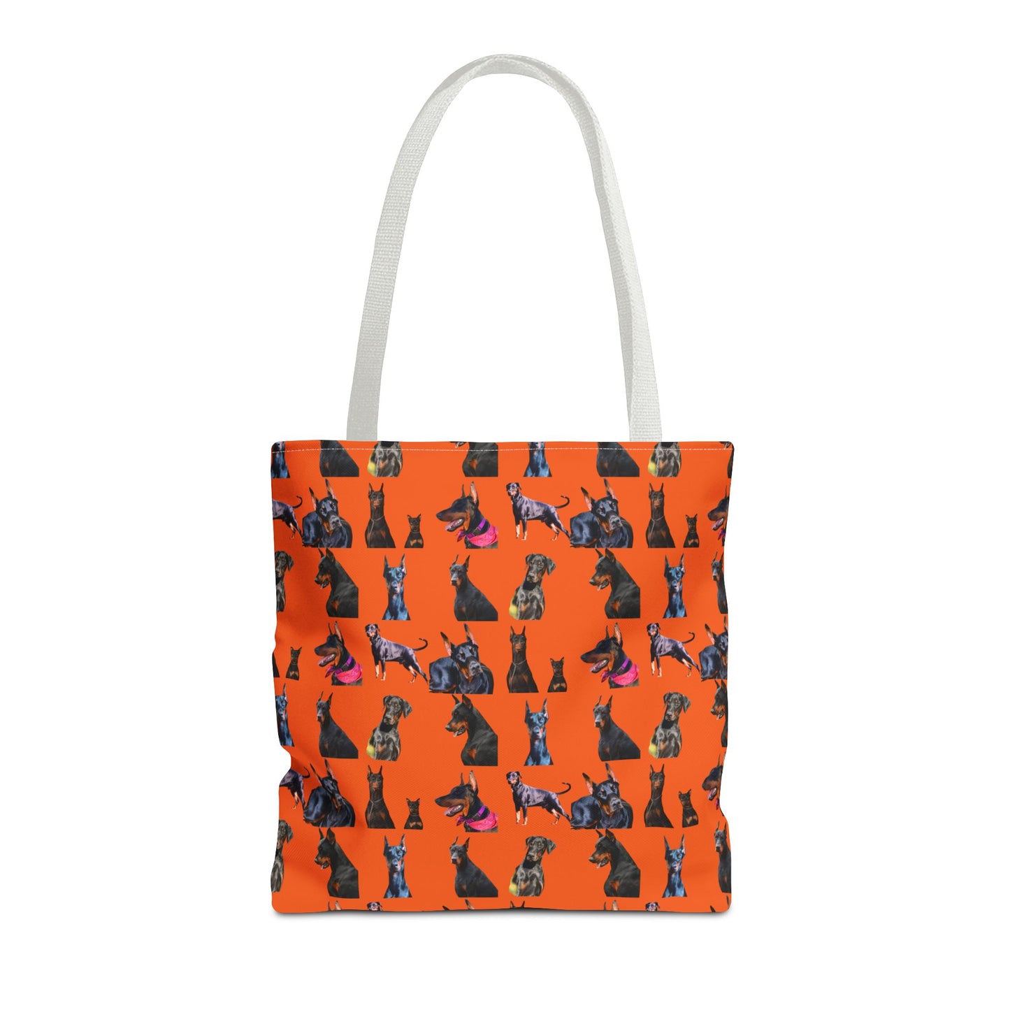 Edition 7 Doberman Model Pattern Orange Tote Bag