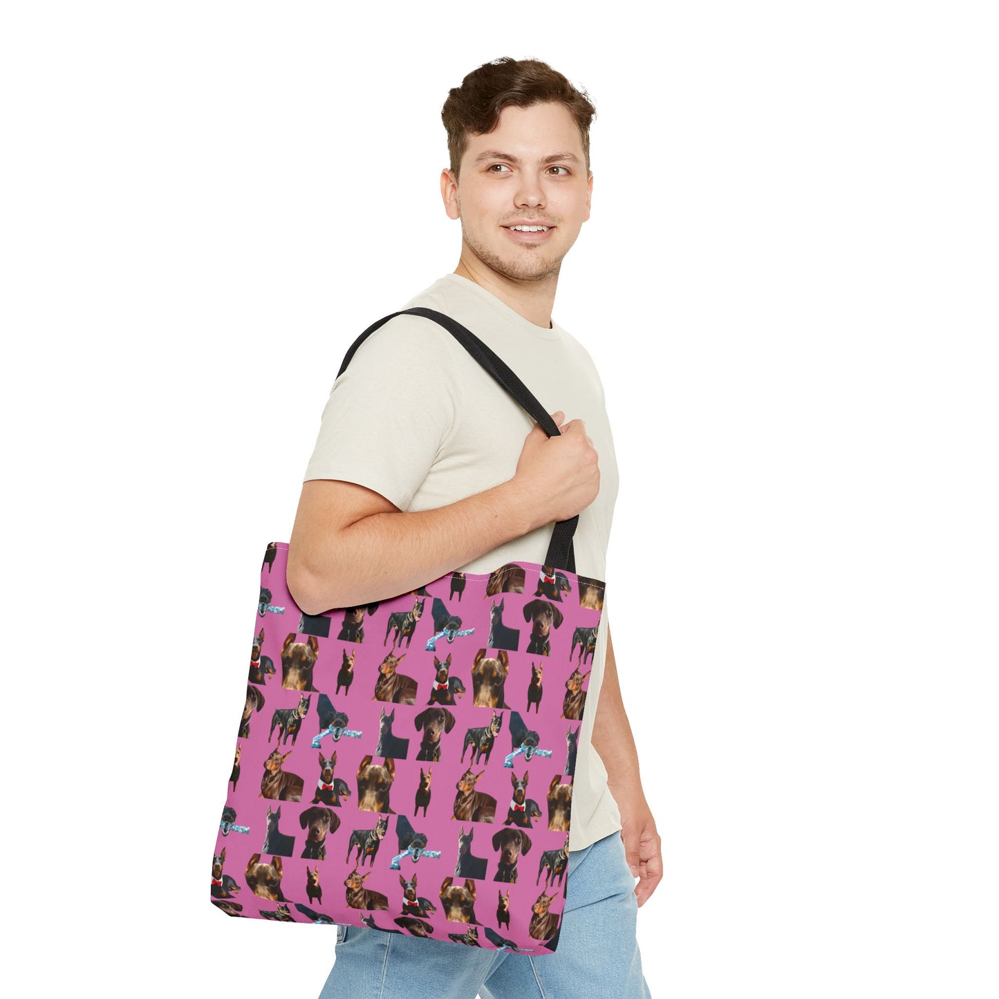 Edition 1 Doberman Model Pattern Pink Tote Bag