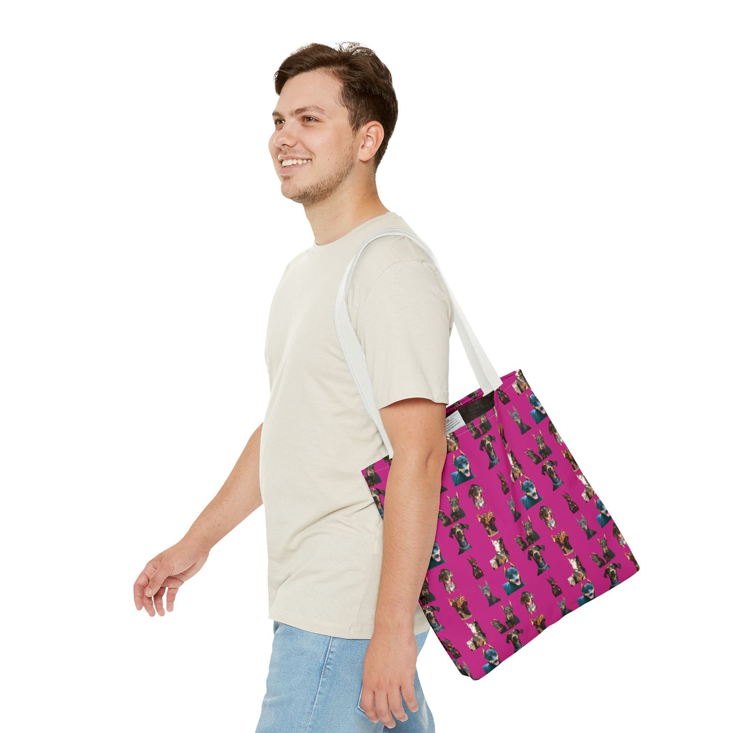 Edition 4 Doberman Model Pattern Pink Tote Bag