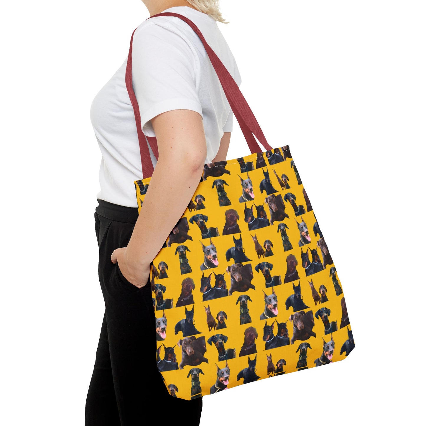 Edition 5 Doberman Model Pattern Yellow Tote Bag