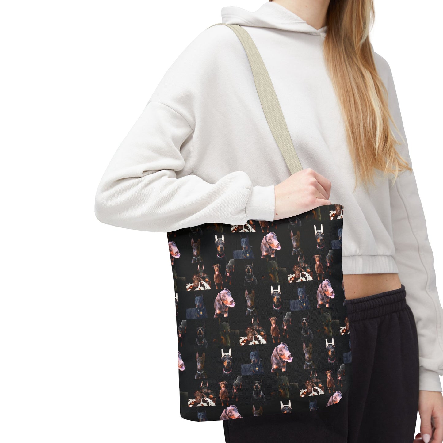 Edition 10 Doberman Model Pattern Black Tote Bag