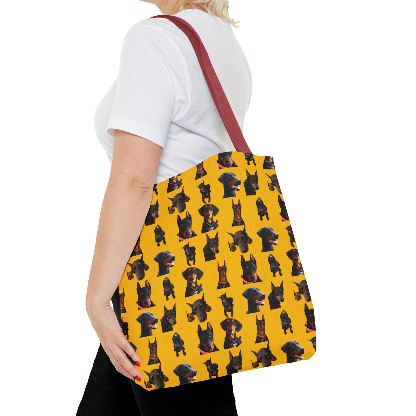 Edition 2 Doberman Model Pattern Yellow Tote Bag