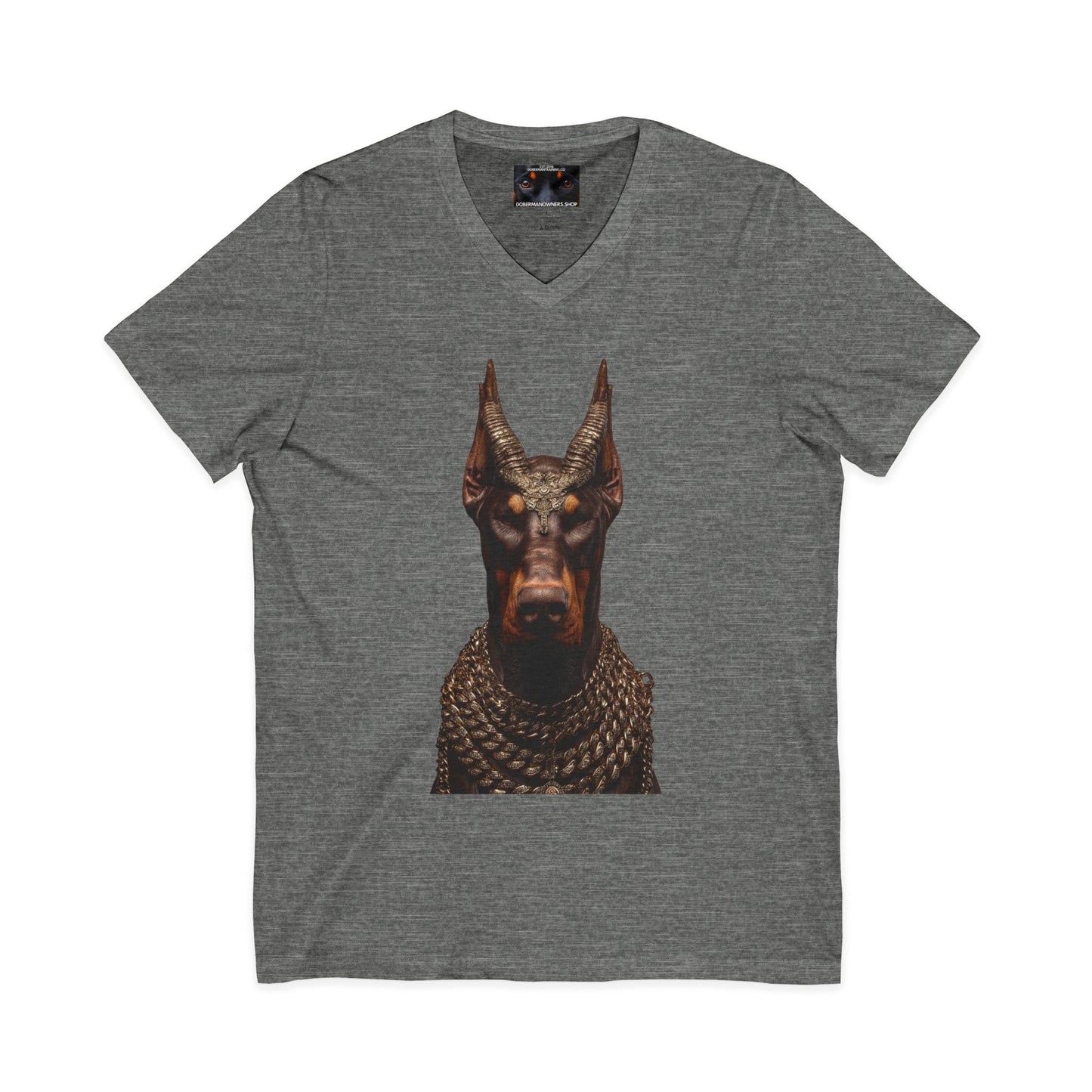 Doberman Goat 4 Private Label Unisex Jersey Short Sleeve V-Neck Tee