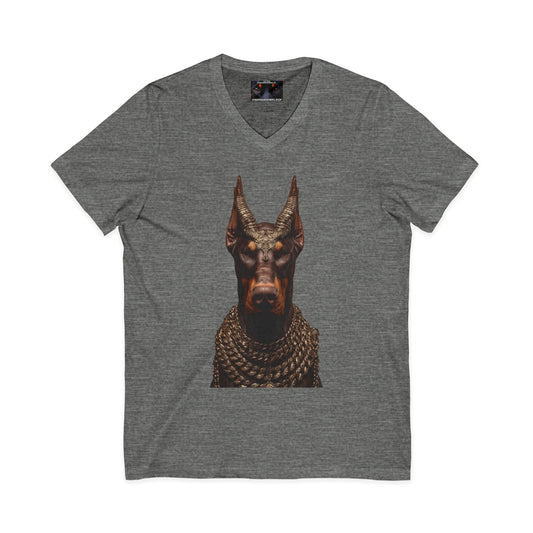 Doberman Goat 4 Private Label Unisex Jersey Short Sleeve V-Neck Tee