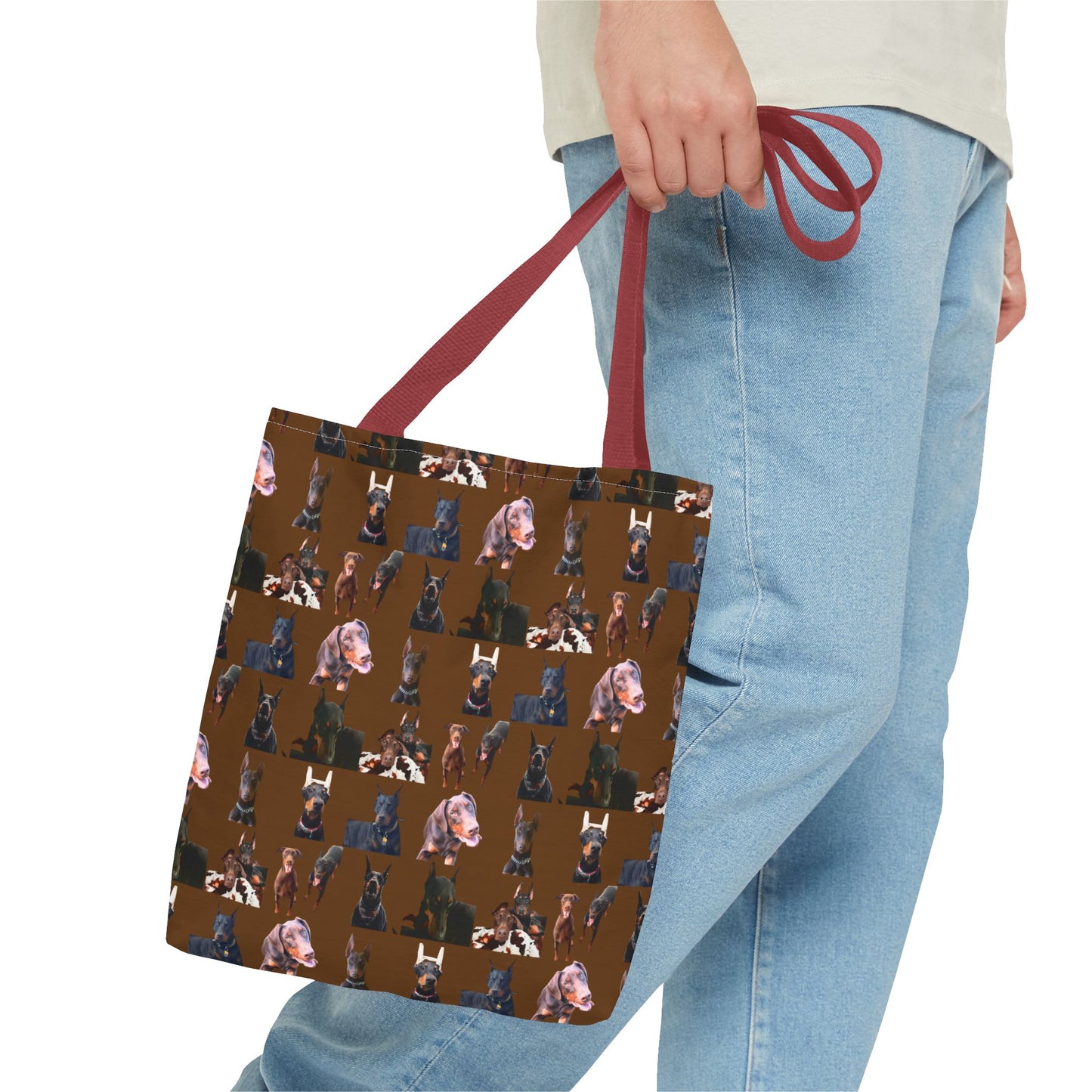 Edition 10 Doberman Model Pattern Brown Tote Bag