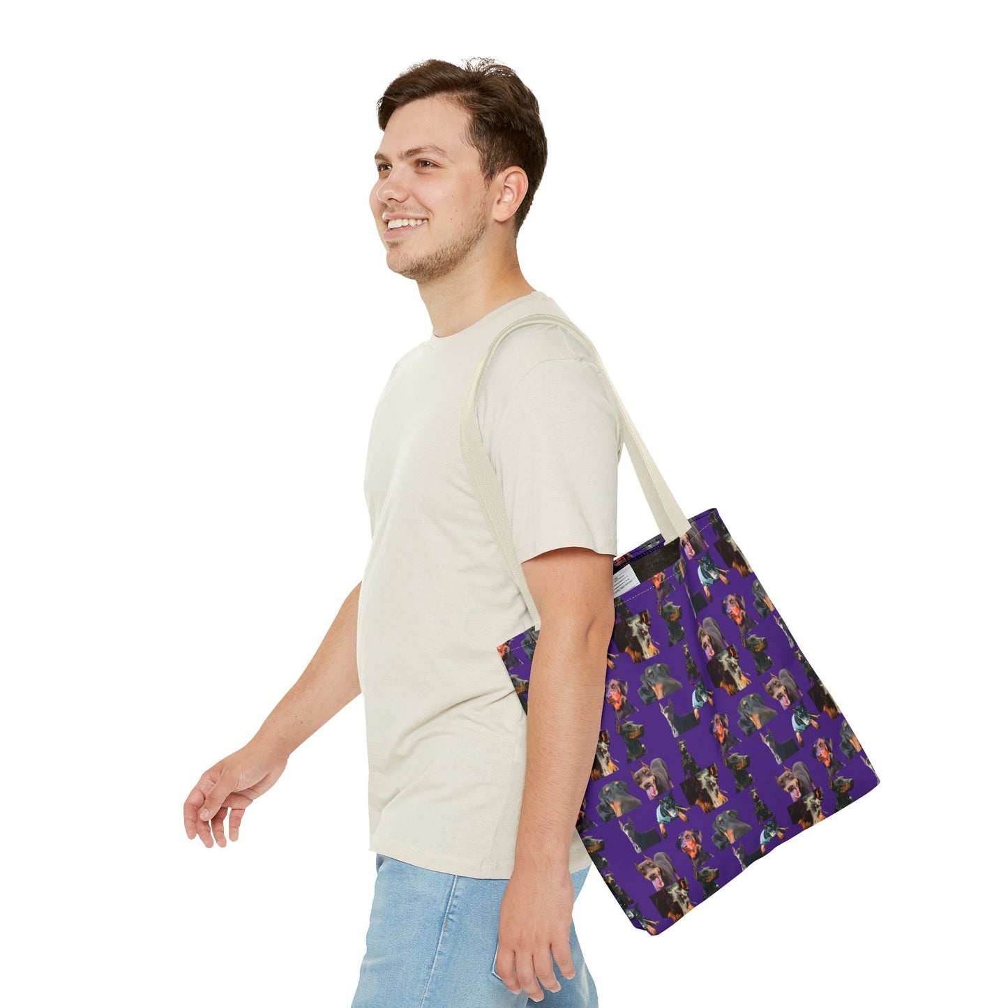 Edition 3 Doberman Model Pattern Purple Tote Bag