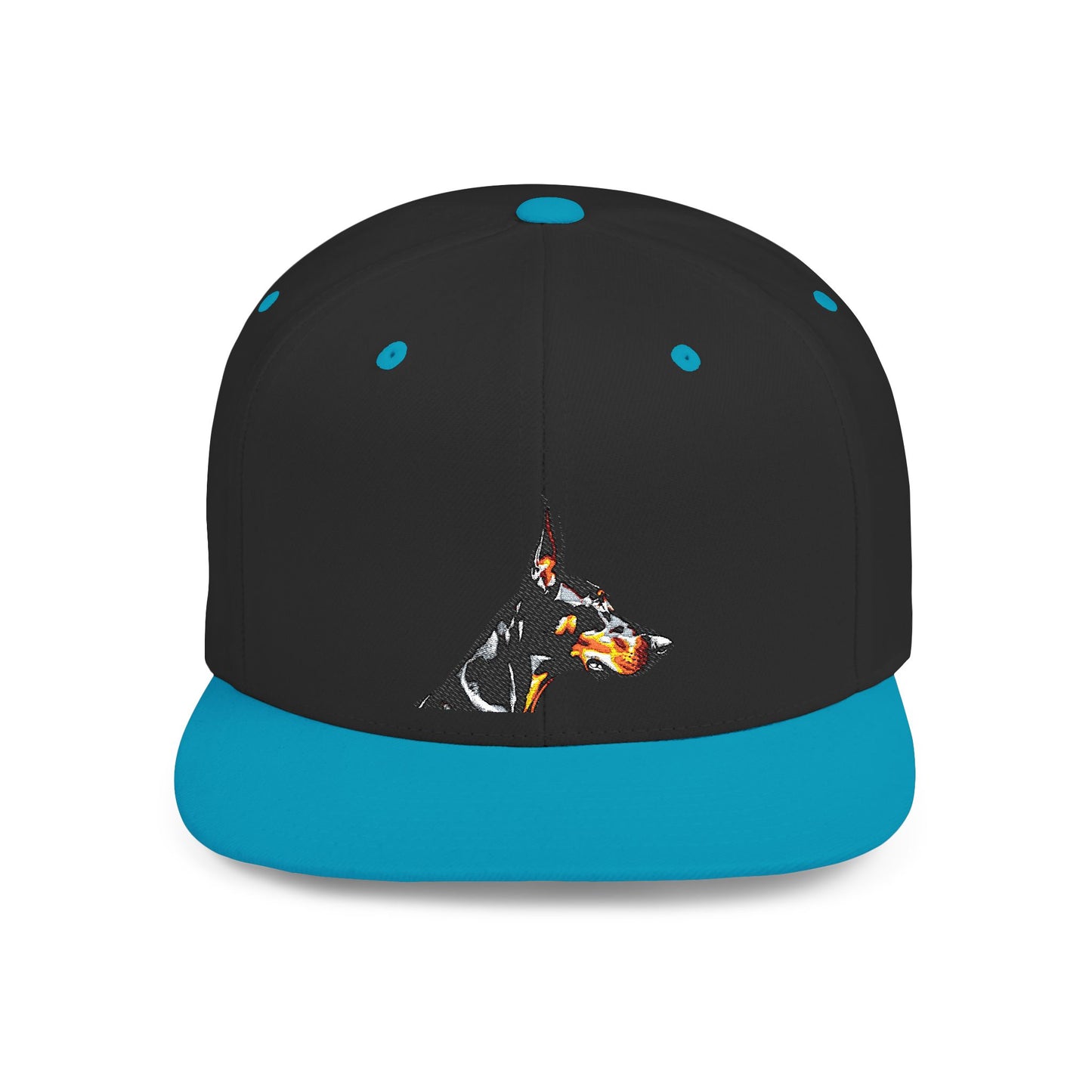 Doberman 5 Embroidered Flat Bill Snapback