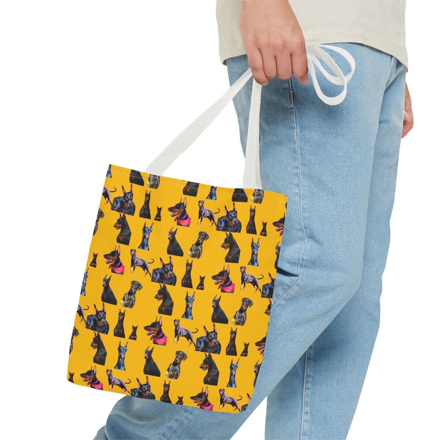 Edition 7 Doberman Model Pattern Yellow Tote Bag