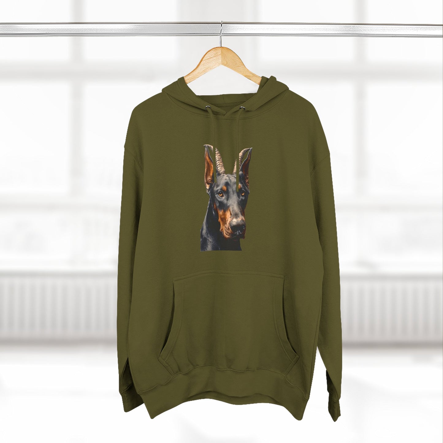 Doberman Goat 2 Fleece Hoodie
