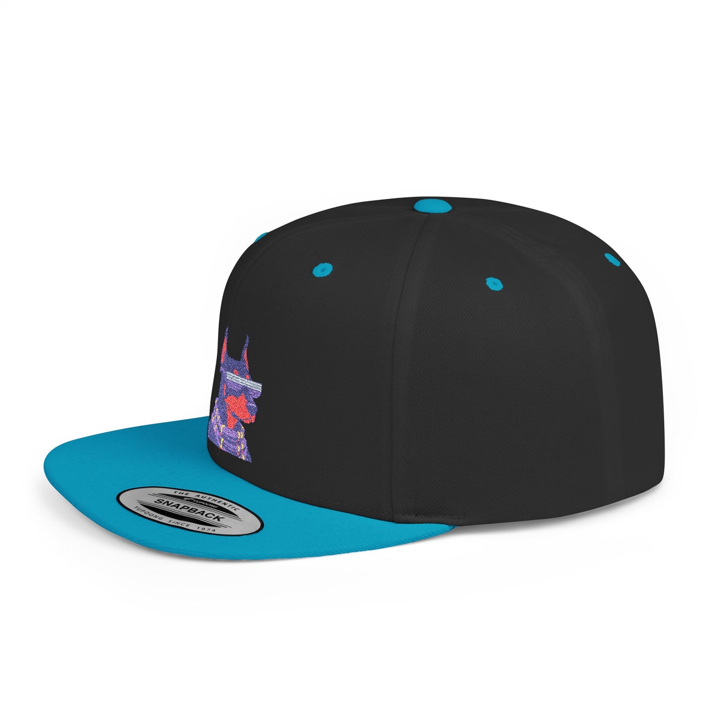 Doberman 2 Embroidered Flat Bill Snapback