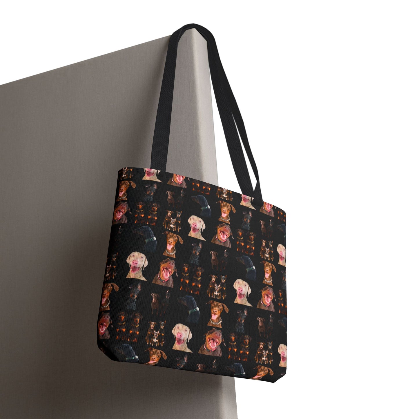 Edition 9 Doberman Model Pattern Black Tote Bag