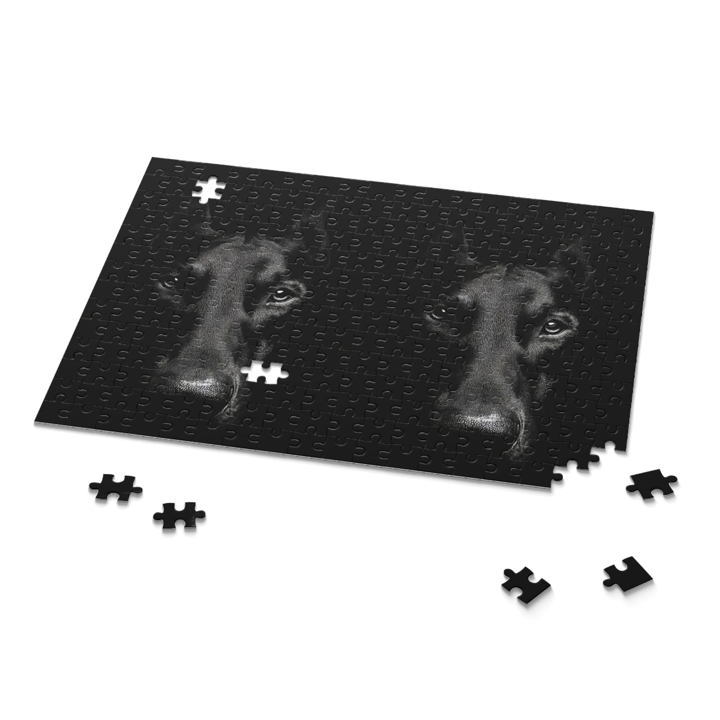 Human Mental Stimulation 1 Puzzle Black Lab Portrait Puzzle 1 Jigsaw (120/252/500 Pieces)