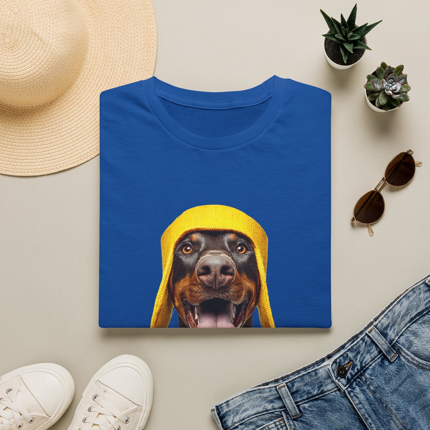 Doberman 3 Portrait T‑Shirt
