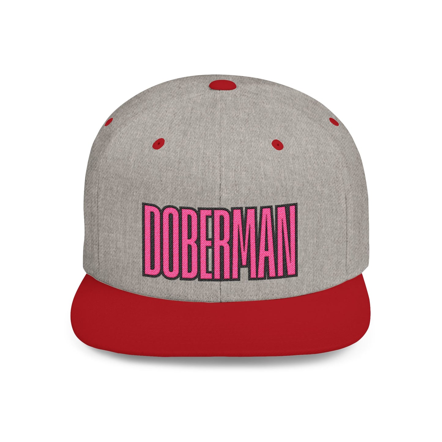 Doberman 6 Embroidered Flat Bill Snapback