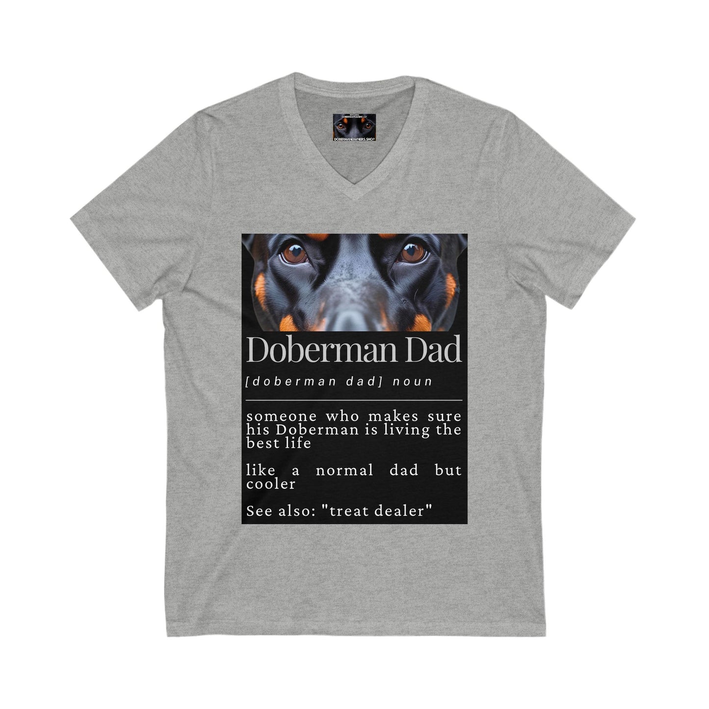 Doberman Dad S1  Private Label Unisex Jersey Short Sleeve V-Neck Tee