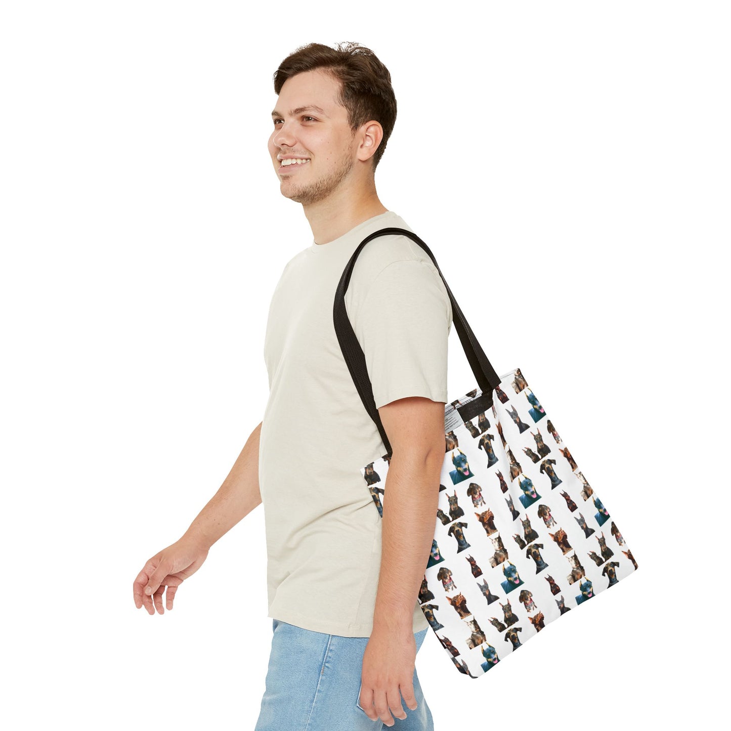 Edition 4 Doberman Model Pattern White Tote Bag