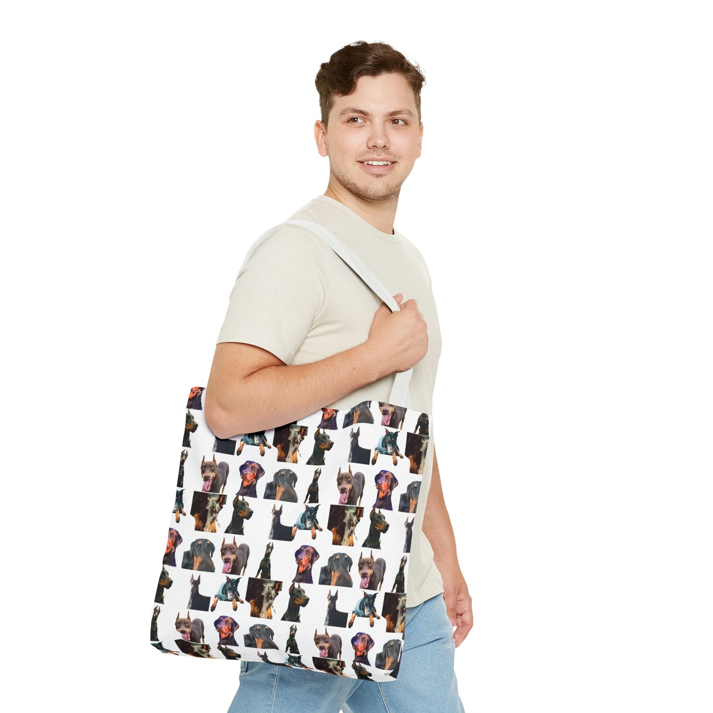 Edition 3 Doberman Model Pattern White Tote Bag