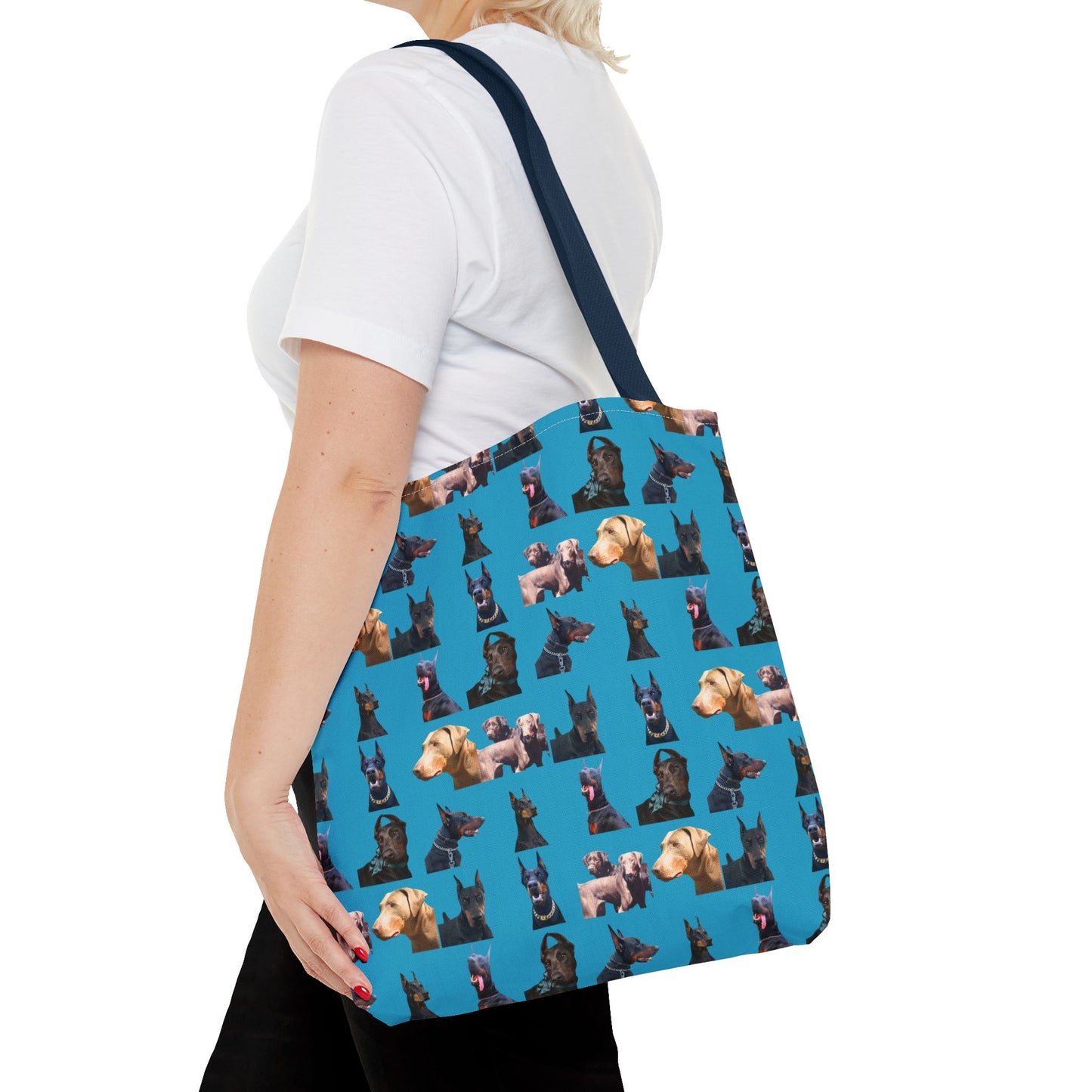 Edition 8 Doberman Model Pattern Turquoise Tote Bag