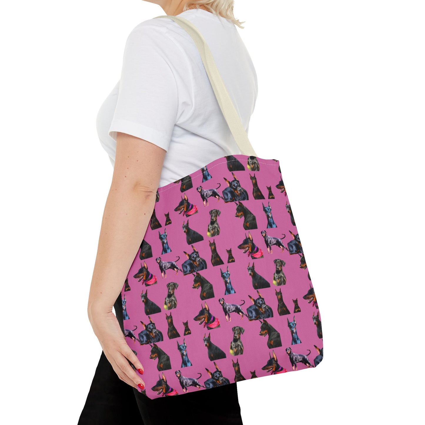 Edition 7 Doberman Model Pattern Light Pink Tote Bag